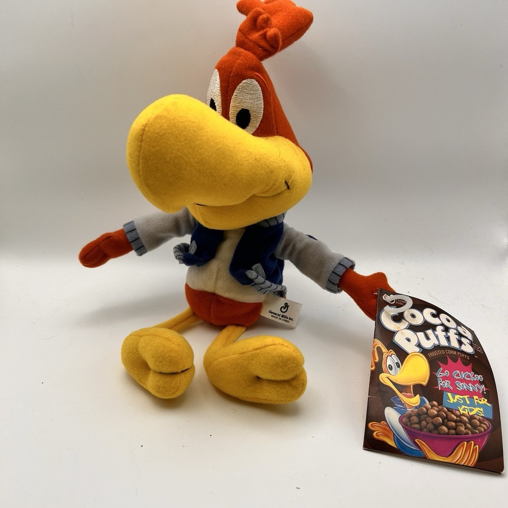 Vintage Cocoa Puffs Sonny the Cuckoo Bird Plush General Mills Keychain NWT 12"